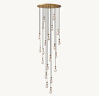 47 Inch Raindrop Glass Round Chandelier – Ava