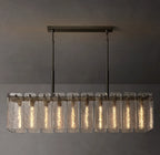 60 Inch Textured Glass Rectangular Chandelier - Calamette