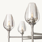 27 Inch Torchiere Crystal Arm Chandelier - Tulip