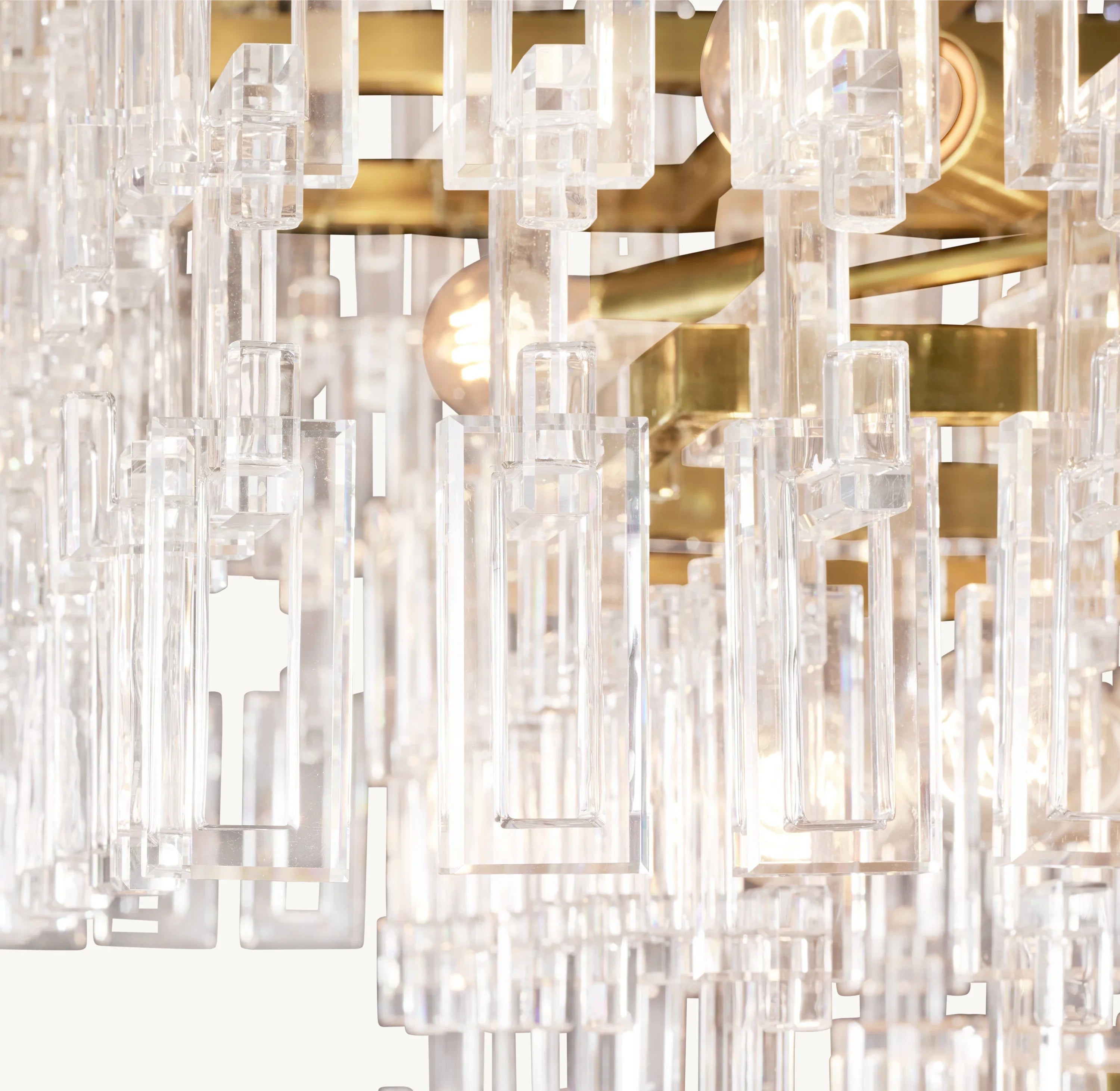 62 Inch Chain Crystal Tiered Rectangular Chandelier - Marignan