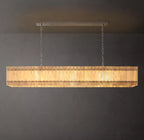 72 Inch Alabaster Rectangular Chandelier - San Marco