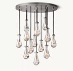 36 Inch Raindrop Glass Round Chandelier – Ava