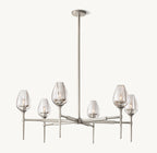 42 Inch Torchiere Crystal Arm Chandelier - Tulip