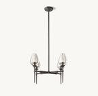 27 Inch Torchiere Crystal Arm Chandelier - Tulip