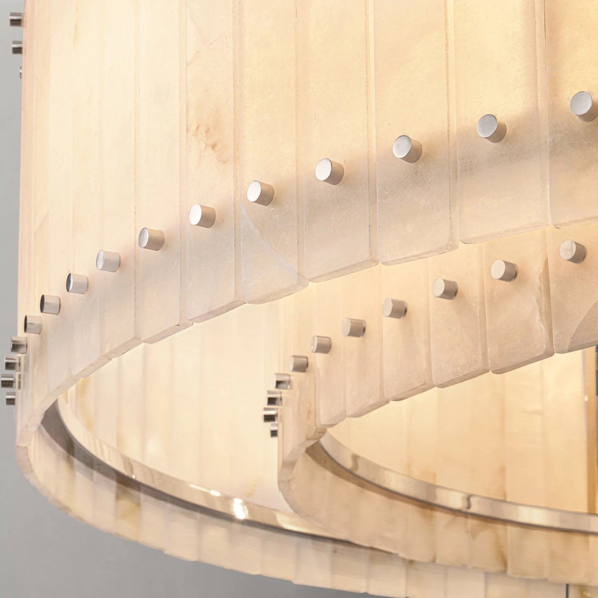 48 Inch Alabaster Two-Tier Chandelier - San Marco