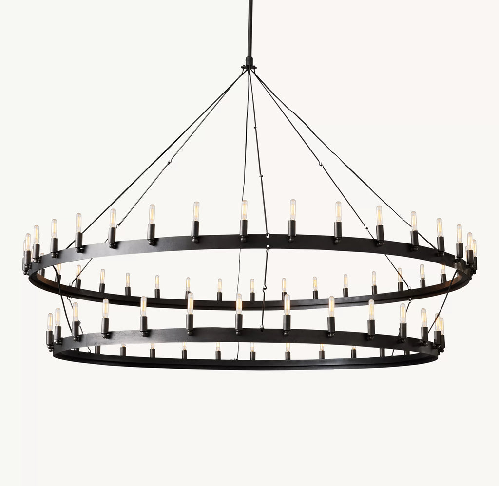 72 Inch Vintage Filament Tubular Candle Tiered Chandelier - Camino