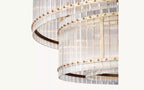 48 Inch Ribbed Glass Two-Tier Chandelier - San Marco