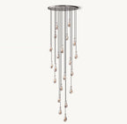 47 Inch Raindrop Glass Round Chandelier – Ava