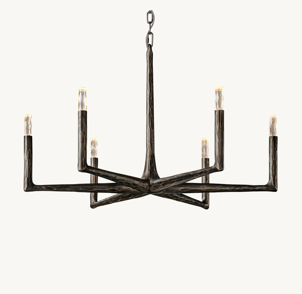 36 Inch Forged Candlestick Chandelier - Thaddeus