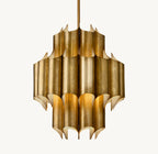 24 Inch Mid Century Modern Brass Chandelier - Cathedral