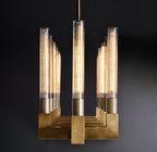 67 Inch Fluted-Glass Candlestick Linear Chandelier - Cannele