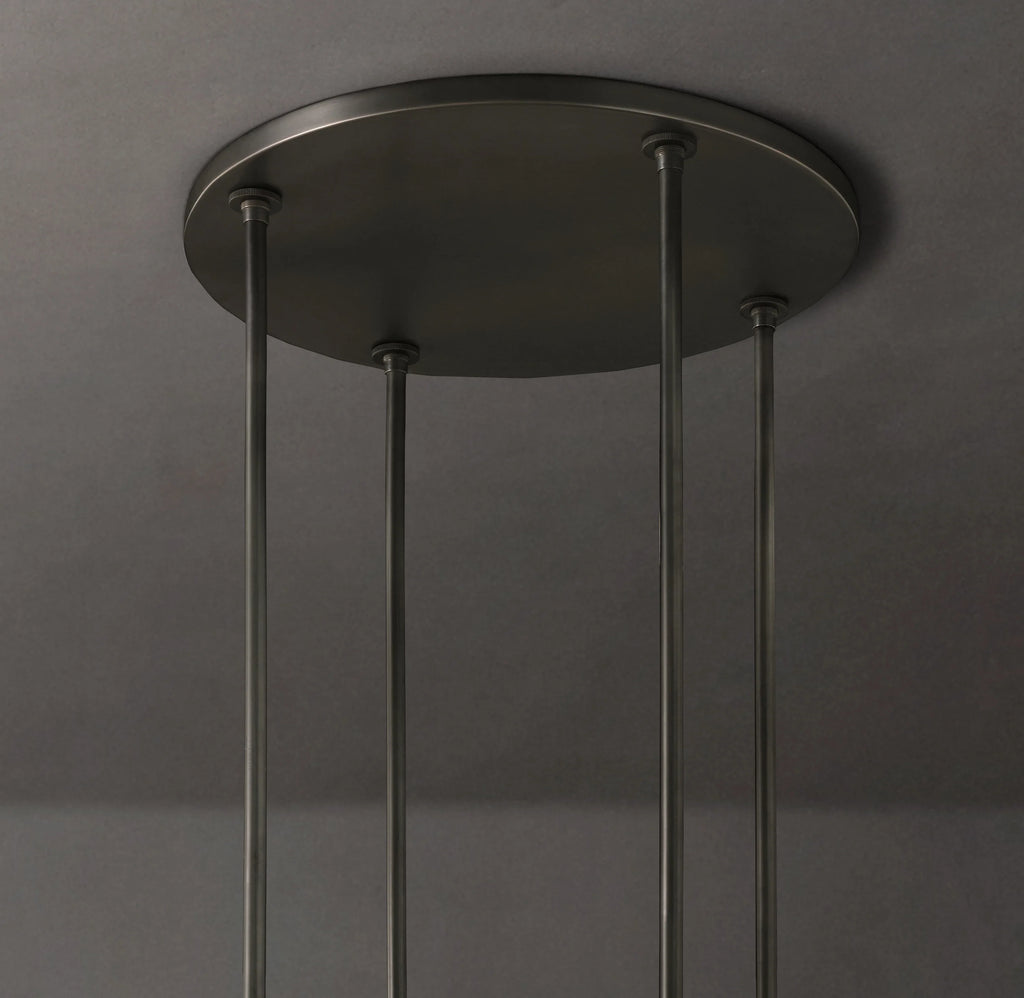 60 Inch Cylindrical Milk Glass Round Chandelier - Ravelle