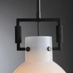 18 Inch Milk Glass Dome Pendant Light - Machinist