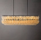 54 Inch Clear Murano Glass Rectangular Chandelier - Chiara