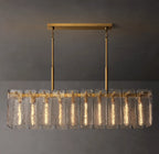 60 Inch Textured Glass Rectangular Chandelier - Calamette