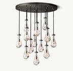 36 Inch Raindrop Glass Round Chandelier – Ava