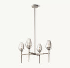 27 Inch Torchiere Crystal Arm Chandelier - Tulip