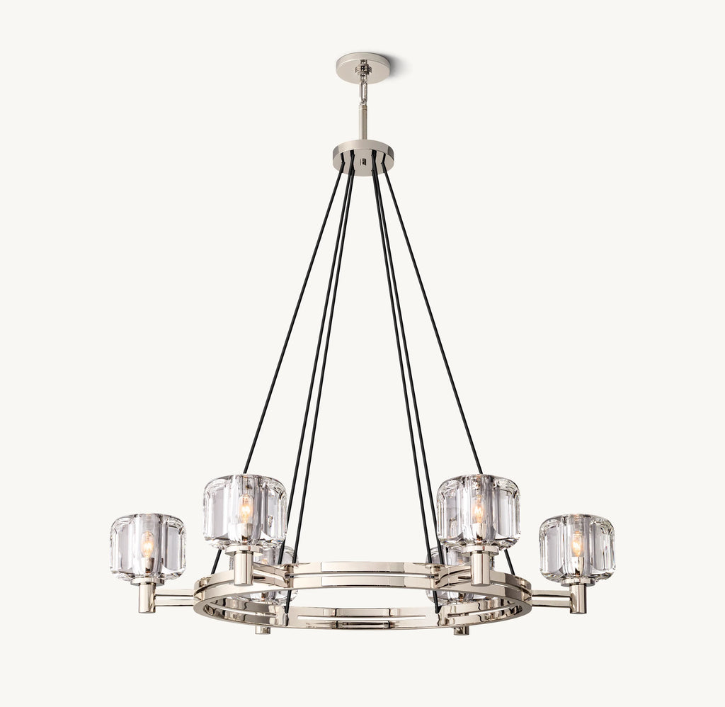 36 Inch Crystal Round Candle Chandelier - Demaret