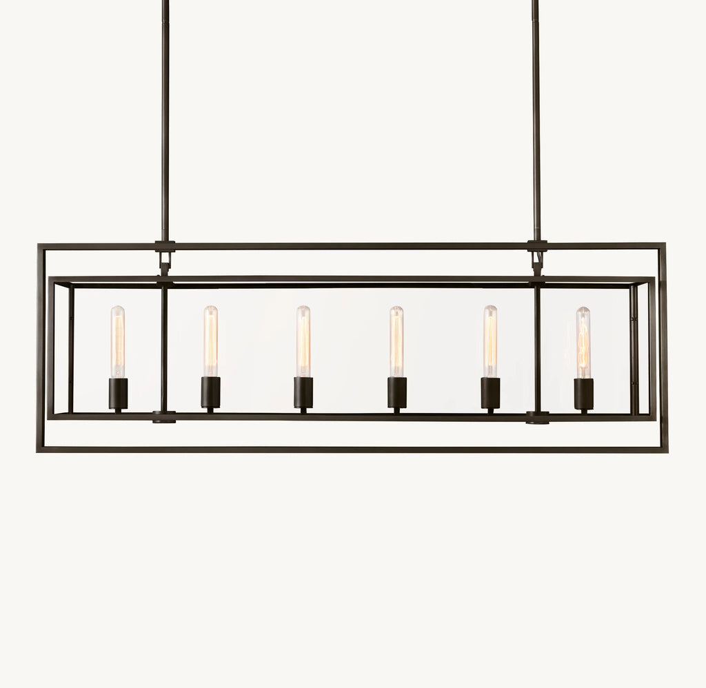 54 Inch Glass Rectangular Chandelier - Beckman