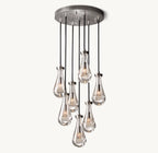 18 Inch Raindrop Glass Round Chandelier – Ava