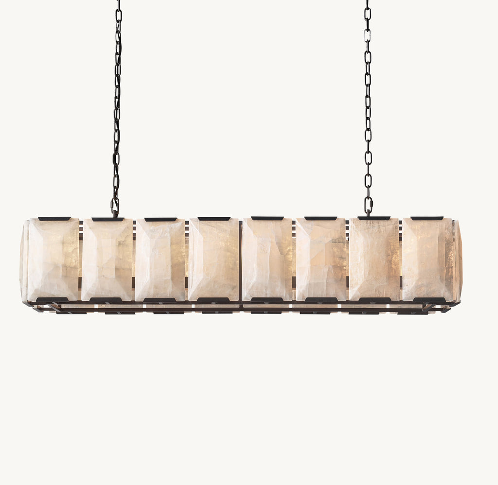 54 Inch Alabaster Rectangular Chandelier – Harlow