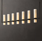 54 Inch Cylindrical Milk Glass Linear Chandelier - Ravelle