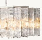 67 Inch Clear Hammered Glass Rectangular Chandelier - Lattice