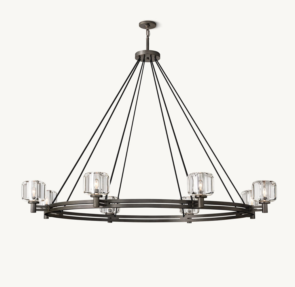 60 Inch Crystal Round Candle Chandelier - Demaret