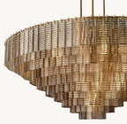 65 Inch Ribbed Smoked Glass Tiered Chandelier - Sirene