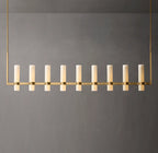 69 Inch Cylindrical Milk Glass Linear Chandelier - Ravelle