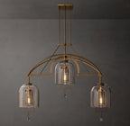 48 Inch Bell Glass Linear Chandelier - Fulcrum