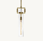 7 Inch Clear Glass Long Cylinder Pendant Light - Machinist