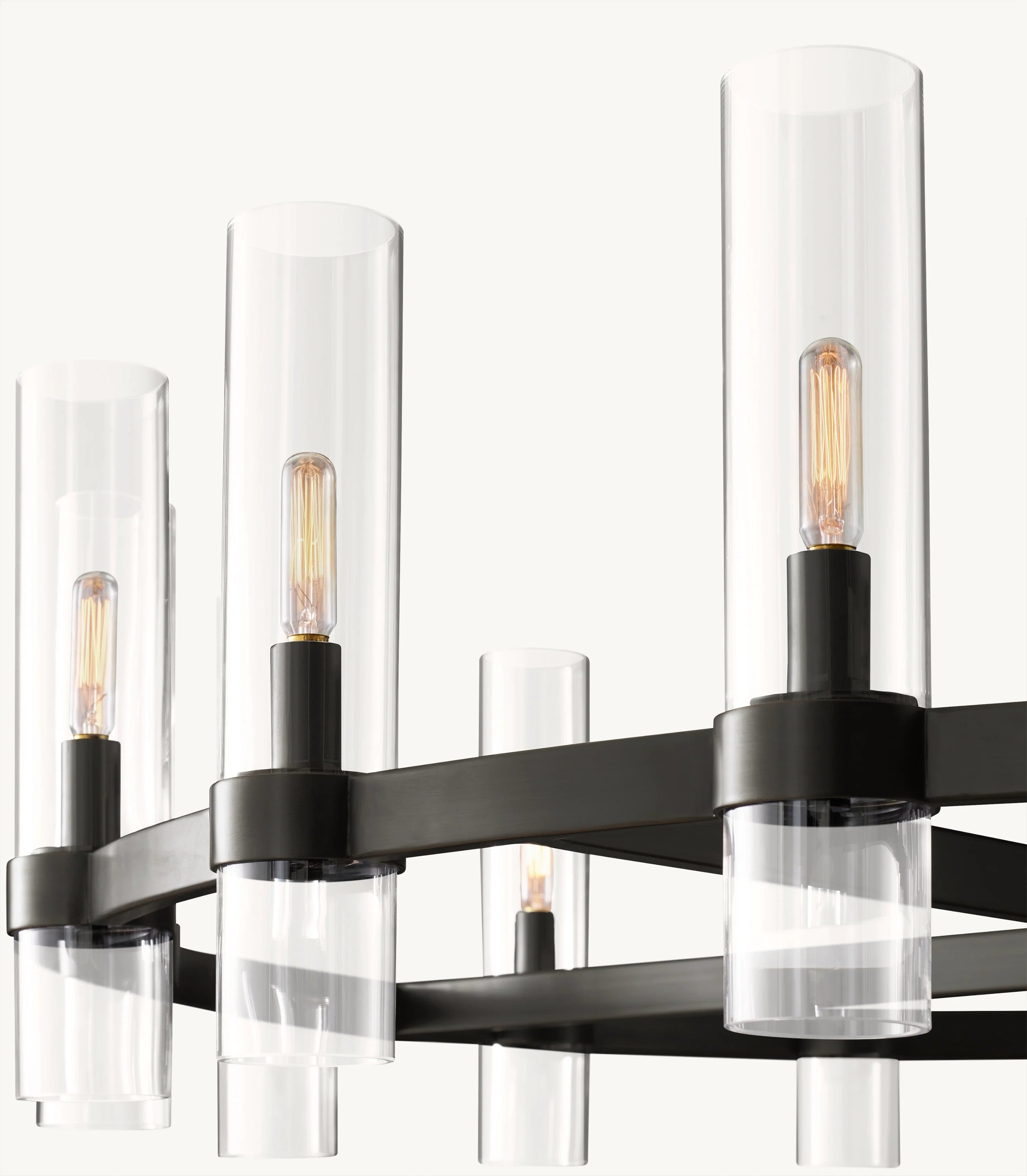 36 Inch Cylindrical Glass Candle Round Chandelier - Ravelle
