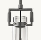 7 Inch Clear Glass Short Cylinder Pendant Light - Machinist