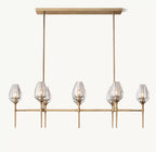52 Inch Torchiere Crystal Linear Chandelier - Tulip