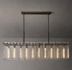 60 Inch Textured Glass Rectangular Chandelier - Calamette