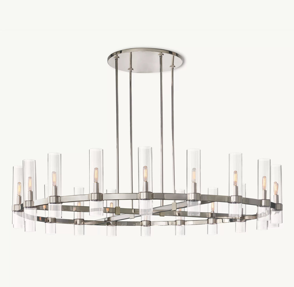 60 Inch Cylindrical Glass Candle Round Chandelier - Ravelle