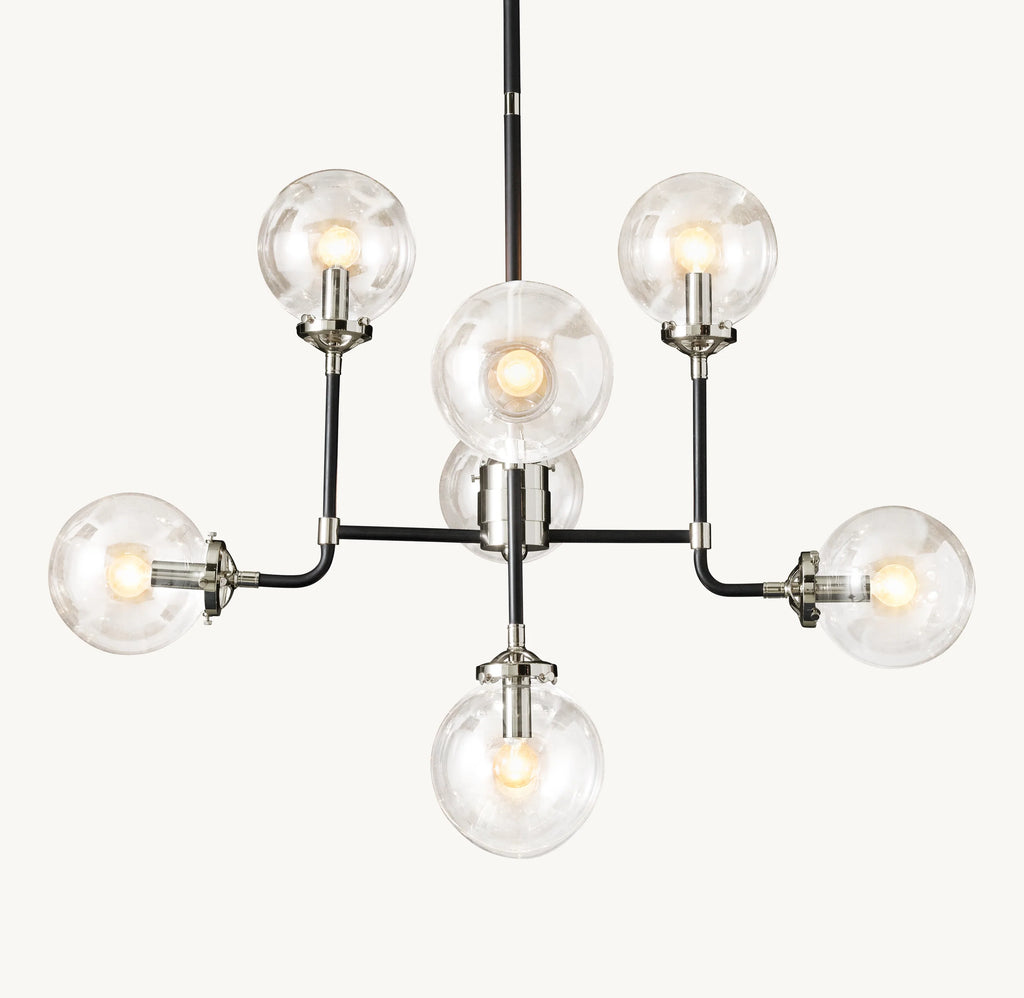 34 Inch Clear Glass Sputnik Globe Chandelier - Bistro