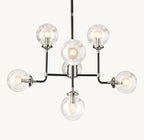 34 Inch Clear Glass Sputnik Globe Chandelier - Bistro