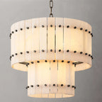 22 Inch Alabaster Two-Tier Chandelier - San Marco