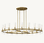 60 Inch Cylindrical Glass Candle Round Chandelier - Ravelle