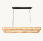 54 Inch Lueur Rectangular Alabaster Chandelier - Rivage