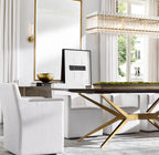 72 Inch Ribbed Glass Rectangular Chandelier - San Marco