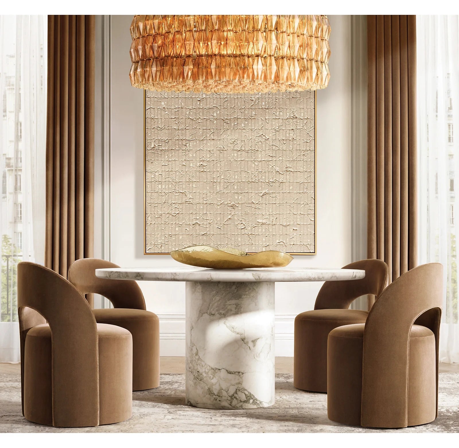 36 Inch Smoked Murano Glass Round Chandelier - Chiara