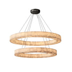 60 Inch Lueur Two-Tier Alabaster Chandelier - Rivage