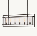 54 Inch Glass Rectangular Chandelier - Beckman