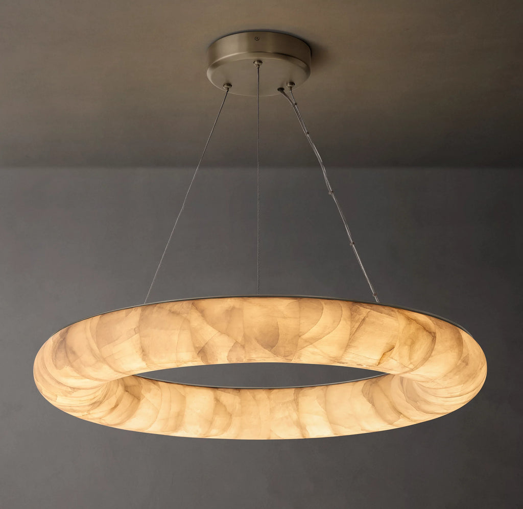 31 Inch Lisse Ring Alabaster Chandelier - Rivage
