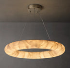 31 Inch Lisse Ring Alabaster Chandelier - Rivage