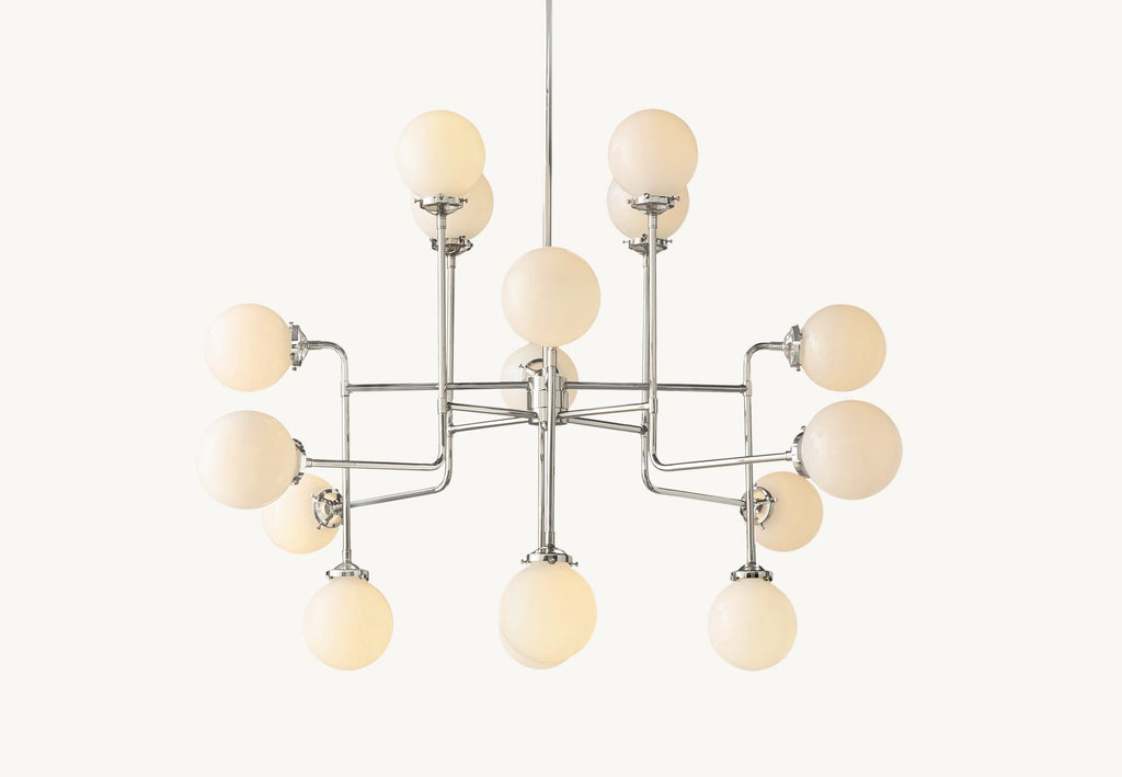 56 Inch Milk Glass Sputnik Globe Chandelier - Bistro