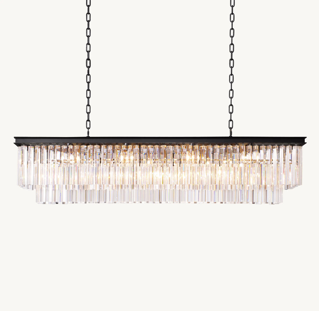 59 Inch Crystal Prism Rectangular Chandelier - Odeon